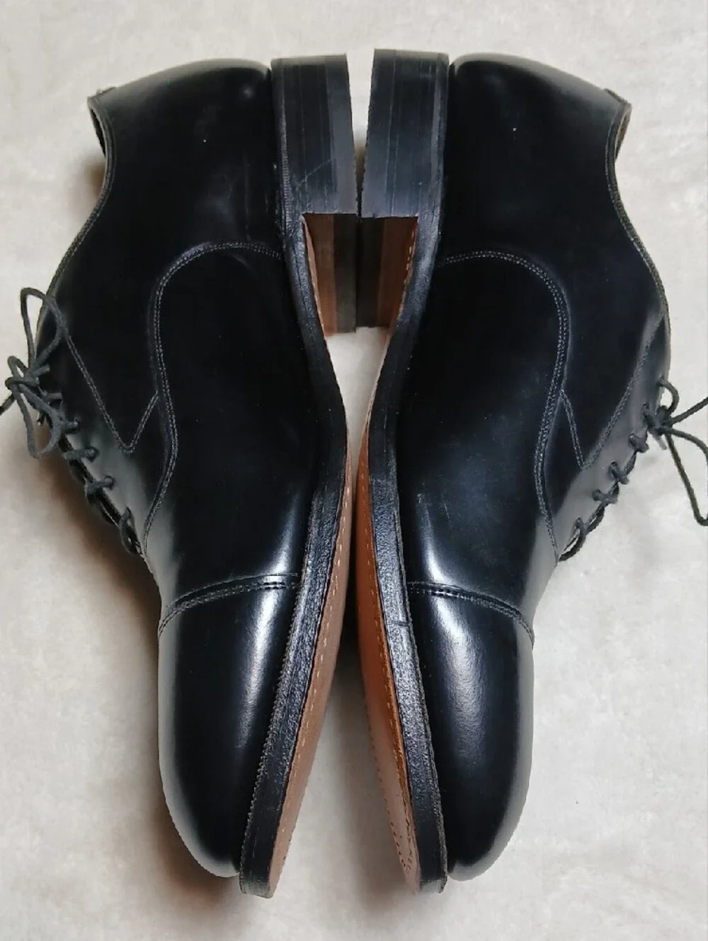 Johnston & Murphy Melton Black Cap-Toe Oxford Lace-Up Size 10.5